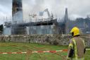 Scenes at St Mary's Church in Beachamwell as fire crews tackled the fire.