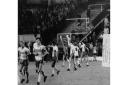 Liverpool v Norwich, Saturday December 17, 1988. Jubilant Canaries salute the fans after a 1-0 win at Anfield.