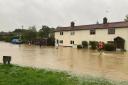 Homes flooded in Mill Lane following Storm Babet's torrential rain in October 2023