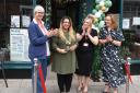 CEO at Access Community Trust, Emma Ratzer, Mayor of Lowestoft, Nasima Begum, manager Tracey McFee and Sarah Hancock, HR Director Sizewell C at the official unveiling of Sam's Wellbeing Hub & Café. Picture: Mick Howes