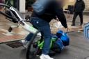 Watch as an E-bike rider crashes into child crossing cycle lane