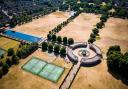 An aerial photograph pictured the scorched earth at Eaton Park in Norwich