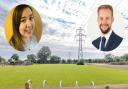 (L-R) Sonya Blythe, parish clerk for Cringleford Parish Council, and Daniel Elmer, South Norfolk Council member, pictured with the green space