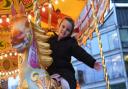 Kady on the carousel at The Forum in Norwich.