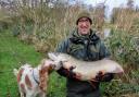 Greatest pal Simon Ratcliffe with a Broadland beauty. Was Bailey the Spaniel lucky to escape with his life?