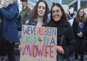 Members of the public at the March with Midwifes vigil outside The Forum in Norwich. Picture: Danielle Booden