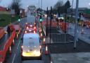 Traffic is building across the county this evening, with delays in Norwich and on the A47. File photo of Great Yarmouth roadworks.