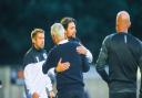 Old pals act - Russ Martin and Ian Culverhouse after the friendly match at The Walks