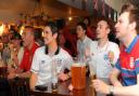 Football fans at the Woolpack pub in Norwich in 2012.