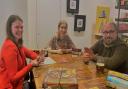 Reporters Clarissa Place (left), Sarah Burgess and Dave Hannant enjoying a session at The Games Table along Norwich Lanes