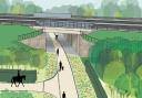 How Ringland Lane could look if traffic is removed. Pic: Norfolk County Council.