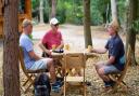 A group enjoying the new Snack Shack at Fairhaven Woodland and Water Garden.