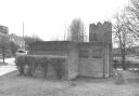 The old mortuary beside the River Wensum at Petchs Corner which became Zaks. Date: 7 February 1980