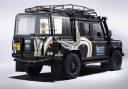 Land Rover's Rugby World Cup 2015 Defender with bespoke display cabinet for  the Webb Ellis Cup.