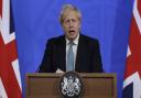 Prime Minister Boris Johnson during a COVID-19 media briefing in Downing Street, London, on Friday, May 14, 2021.