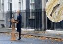 Prime Minister, Liz Truss makes a statement outside 10 Downing Street, London, where she announced her resignation as Prime Minister on Thursday October 20, 2022. Inset: A sea trout jumps up a wear wall at Hexham in Northumberland on their migration up