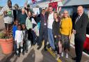 Malcolm Metcalf is given a warm welcome at Great Yarmouth train station