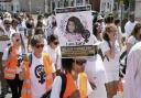 Family and friends take part in a silent vigil to mark the one year anniversary of the death of Zara Aleena last summer