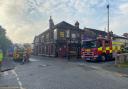 Fire crews are tackling a blaze in Nelson Street