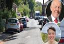 Parking tensions in the city suburbs are boiling over as a fire engine gets stuck on its way to a house fire. Inset: Councillors Dr Kevin Maguire (top) and Toby Bolton