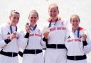 Sam Redgrave (second from left) has won a silver medal at the Paris Olympis Games