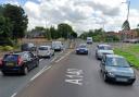 There are delays along a Norwich road after a collision between a cyclist and a vehicle.