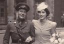 Bill and Priscilla leaving the Savoy Chapel, London, on their wedding day May 2 1942. Photo: Family Collection.