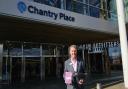 Paul McCarthy at Chantry Place with one of the crows to be decorated for the trail