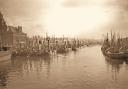 The Great Yarmouth fishing fleet, photographed from Haven Bridge in 1933