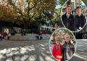 The new Christmas spectacle for Norwich city centre has been revealed... but city folk are underwhelmed. Inset: Margaret and David Thomas (bottom) and Jack Enright and Marcel Mydlarz (top)