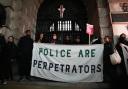 Friends and family of Chris Kaba demonstrate outside the Old Bailey after a police marksman who fatally shot Mr Kaba has been cleared of his murder (Jordan Pettitt/PA)