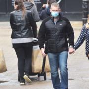 Shoppers in Norwich wearing face masks in October 2020