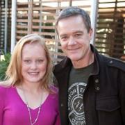 Bronwen Lloyd from Surlingham back in 2014 with Paul Robinson actor Stefan Dennis.