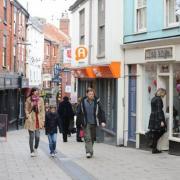 Shoppers on Lower Goat Lane in Norwich