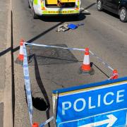 A sinkhole has formed near to the bridge on Norwich Road in Wroxham