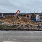 The view from Green Lane West as construction work continues for new development in Rackheath