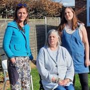 Yasmin Mulligan, with her mum, Lavinia Gossland and her twin sister Maymuna Best.