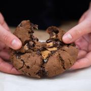 A vegan chocolate and peanut butter cookie from Bread Source.