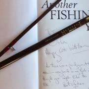 John Wilson’s rod, photographed over the signed copy of Another Fishing Year which he gave John Bailey on his 60th birthday