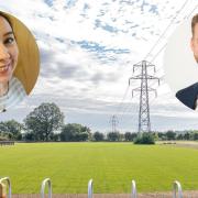 (L-R) Sonya Blythe, parish clerk for Cringleford Parish Council, and Daniel Elmer, South Norfolk Council member, pictured with the green space