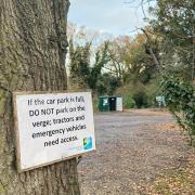 Signs have been placed around Salhouse asking people not to park on the verges