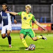 Saxon Earley in action for Norwich City U23s against West Brom at The Walks last month