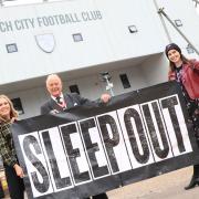 Norwich City Football Club Business and Project Director, Zoe Ward, High Sheriff of Norfolk, Michael Gurney DL, The Benjamin Foundation Event Manager, Jessica Glover