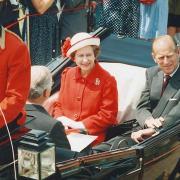 Her Majesty the Queen Elizabeth and HRH Prince Philip at the Royal Norfolk Show 1986