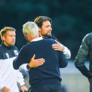 Old pals act - Russ Martin and Ian Culverhouse after the friendly match at The Walks