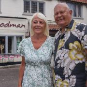 Debbie and Donald Pearce, managers at The Woodman pub on North Walsham Road in Norwich which has re-opened.