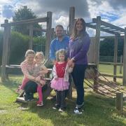 Michael Scothern, one of the volunteers for Margaret Harker Hall in Blofield, with Laura Long, Blofield Preschool manager (on the right) and Jacquelyn Griffith, who is a parent and helps fundraise for the hall and surrounding grounds