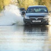 The A1101 at Welney is closed due to flooding. Picture: Ian Burt