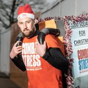 Ex-Reservist Brian Medlar is walking to work every day with a 15kg fridge on his bag to raise money for Walking for the Wounded and Combat Stress.