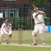 Brian Whitwood on his way to top scoring for Elmham with a fine 73. Picture: MIKE WYATT